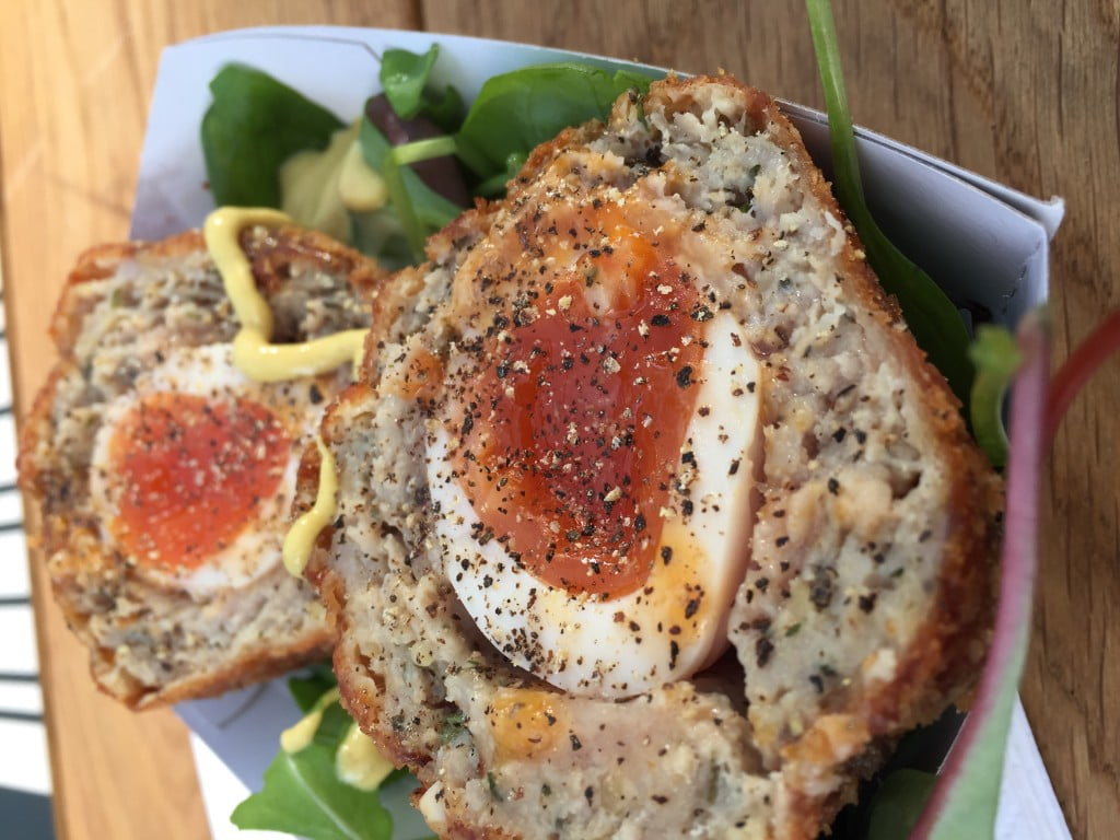 A scotch egg from Borough Market in London.