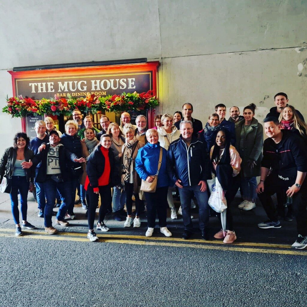 A group on a team bonding food tour in London